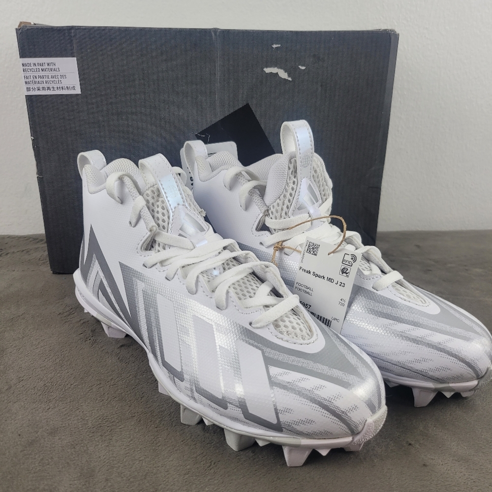 Adidas Freak Spark MD J 23 Football Cleats HP5957 Gray White Kid's Size 5